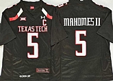 Texas Tech Red Raiders 5 Patrick Mahomes II Black C Patch College Football Jersey